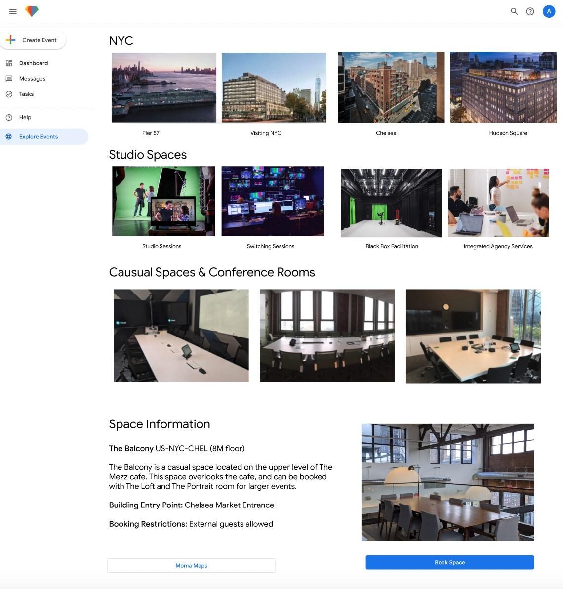 Google Events NYC view