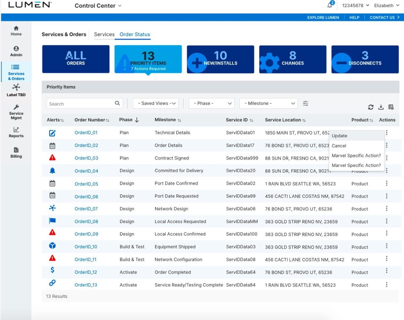 Lumen Control Center login